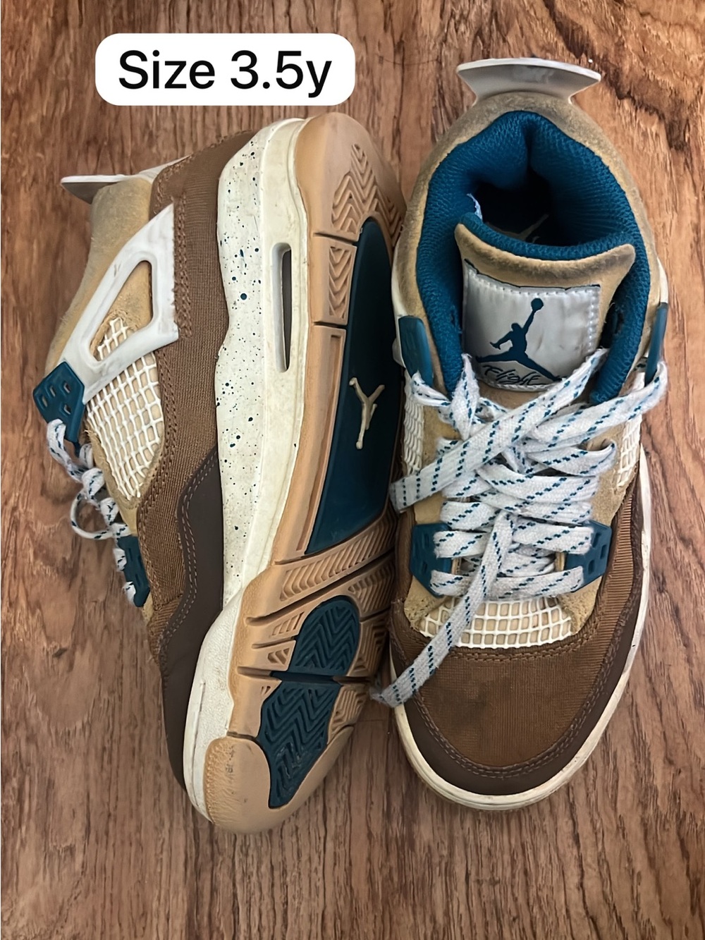 Jordan Brown & Teal Retro-Style Kids' Sneakers